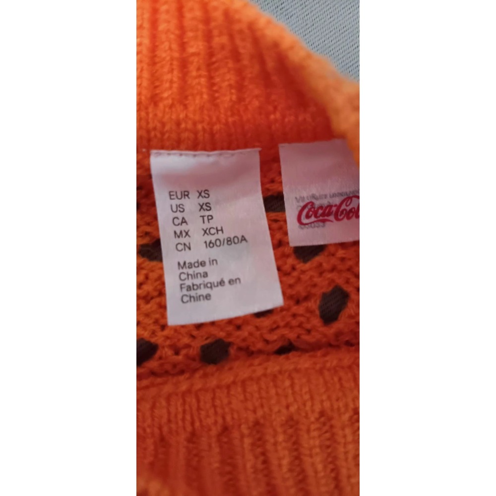 womens crop top sweater xs fanta soda graphic mesh novelty y2k 90s retro crochet - Picture 10 of 10